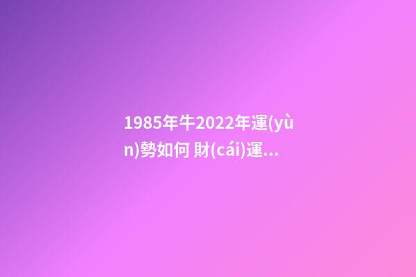 1985年牛2022年運(yùn)勢如何 財(cái)運(yùn)職場大幅度改善 1985屬牛2022年運(yùn)勢，1986年屬牛2022 年運(yùn)勢